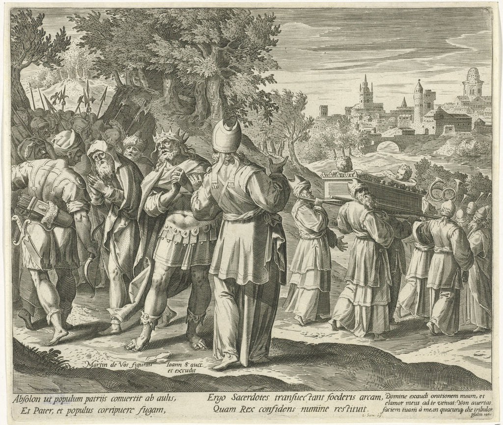 Detail of David flight Absalom by Johann Sadeler I