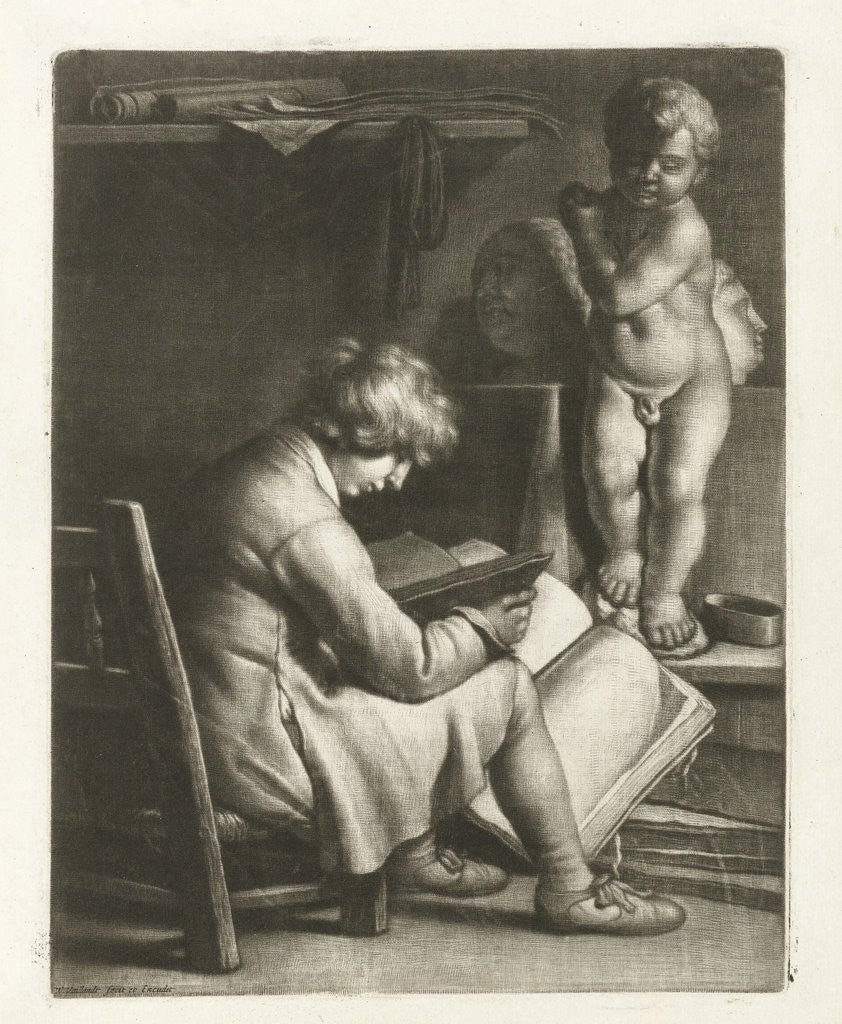 Detail of Boy in a studio by Wallerant Vaillant