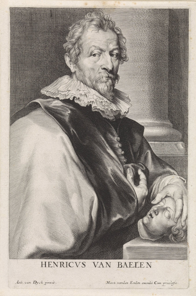Detail of Portrait of the painter Hendrik van Balen (I) by Martinus van den Enden