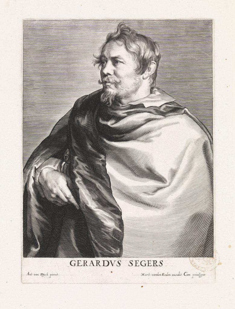 Detail of Portrait of the painter Gerard Seghers by Martinus van den Enden