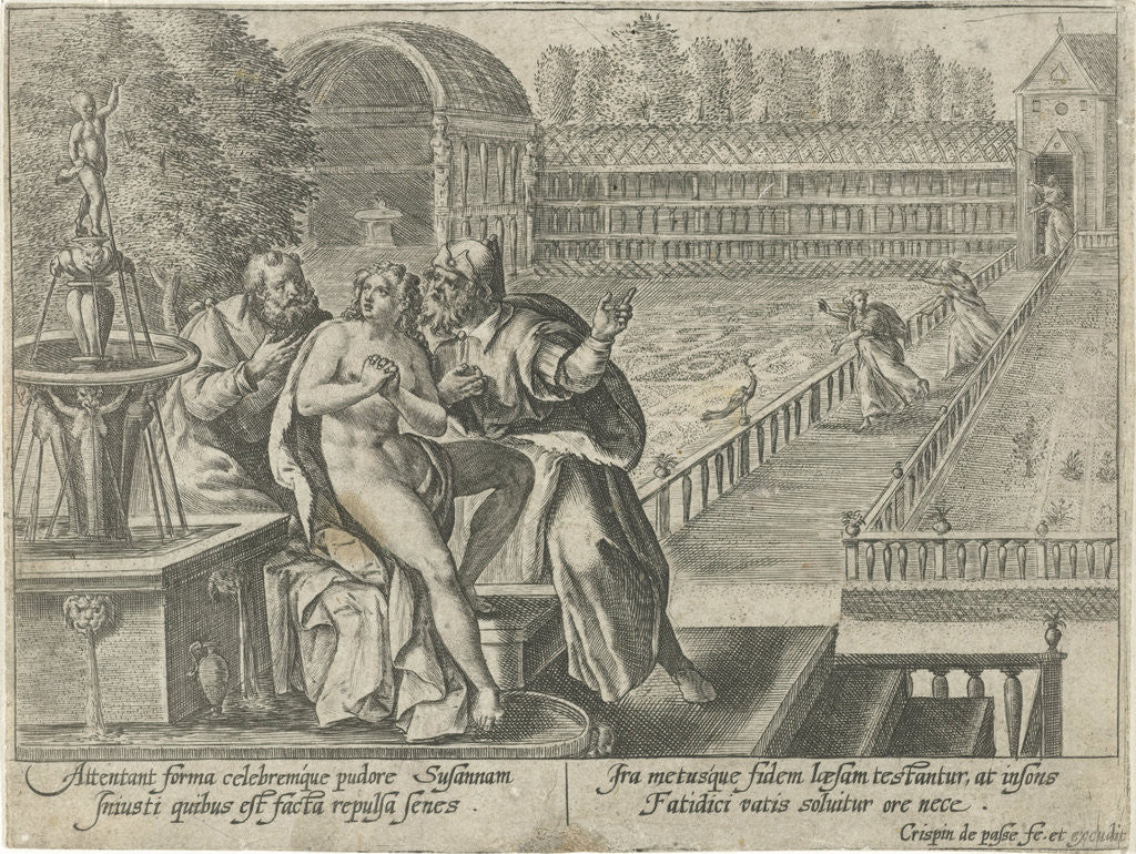 Detail of Susanna and the Elders by Crispijn van de Passe I