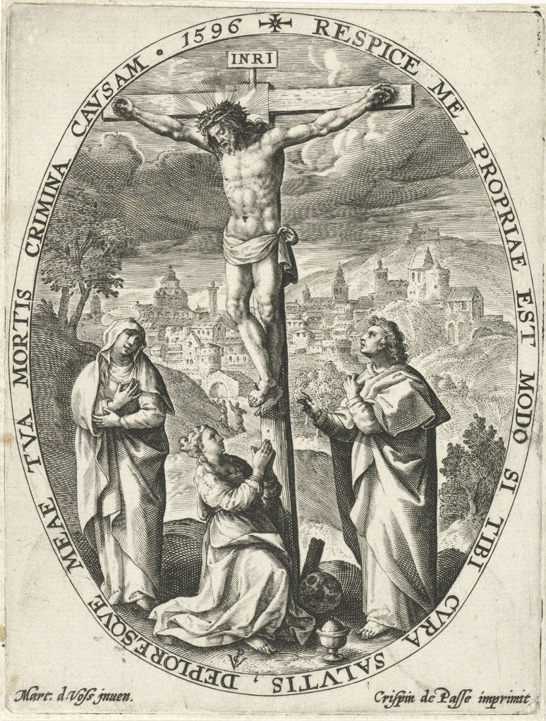 Detail of Christ on the cross by Crispijn van de Passe I