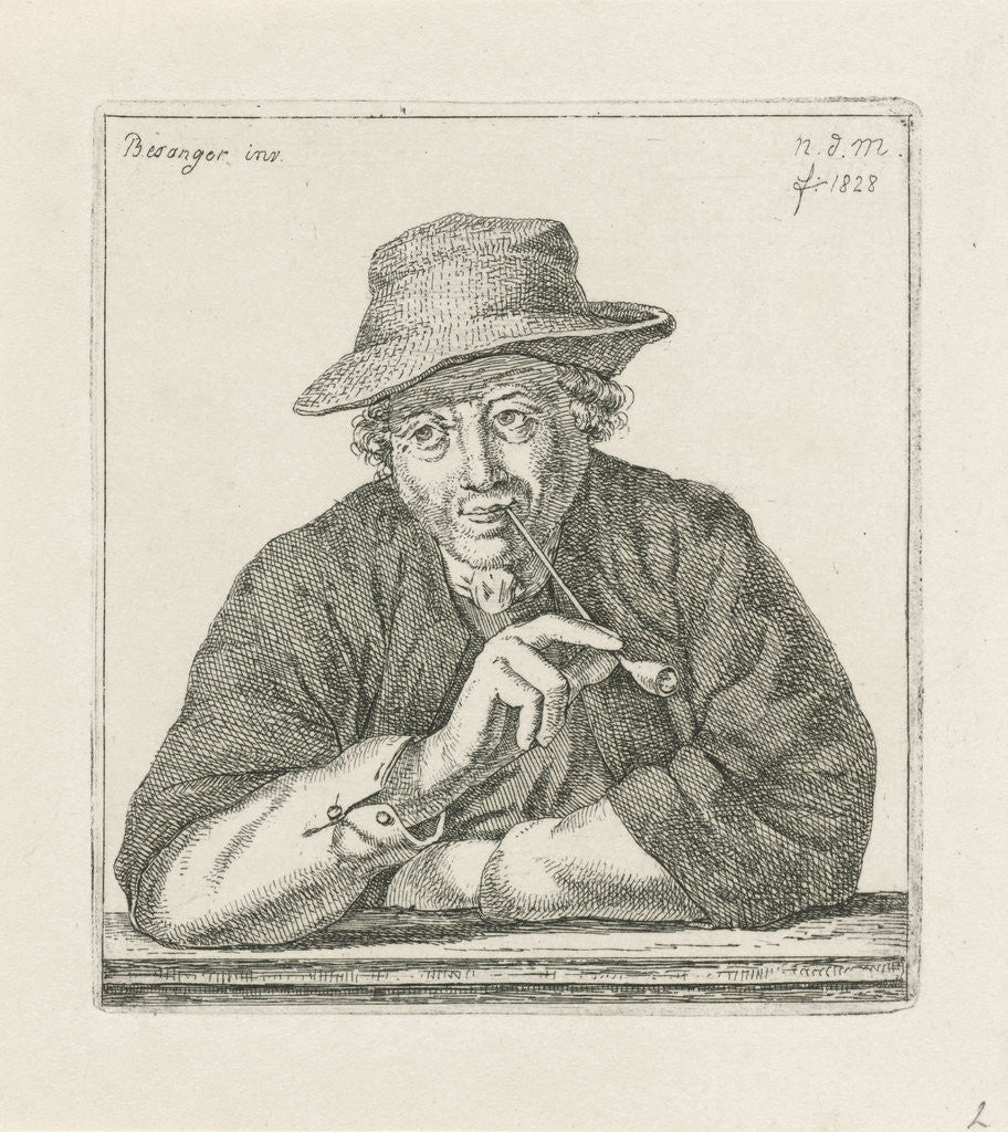 Detail of Smoking Man by Anthonie Willem Hendrik Nolthenius de Man