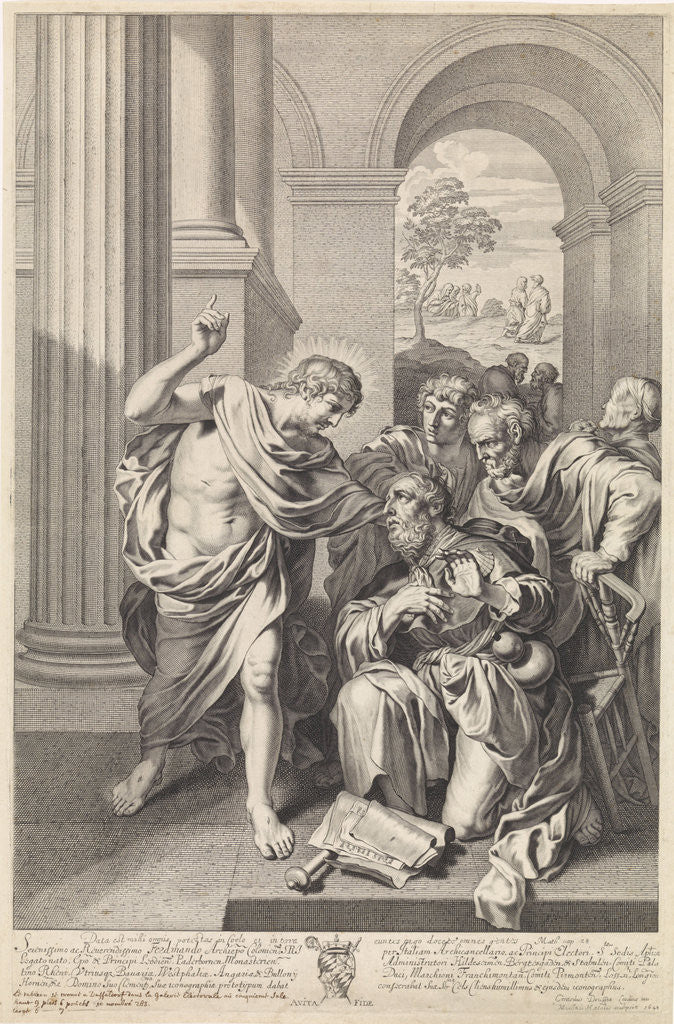 Detail of Christ appears to James the Greater by Michel Natalis