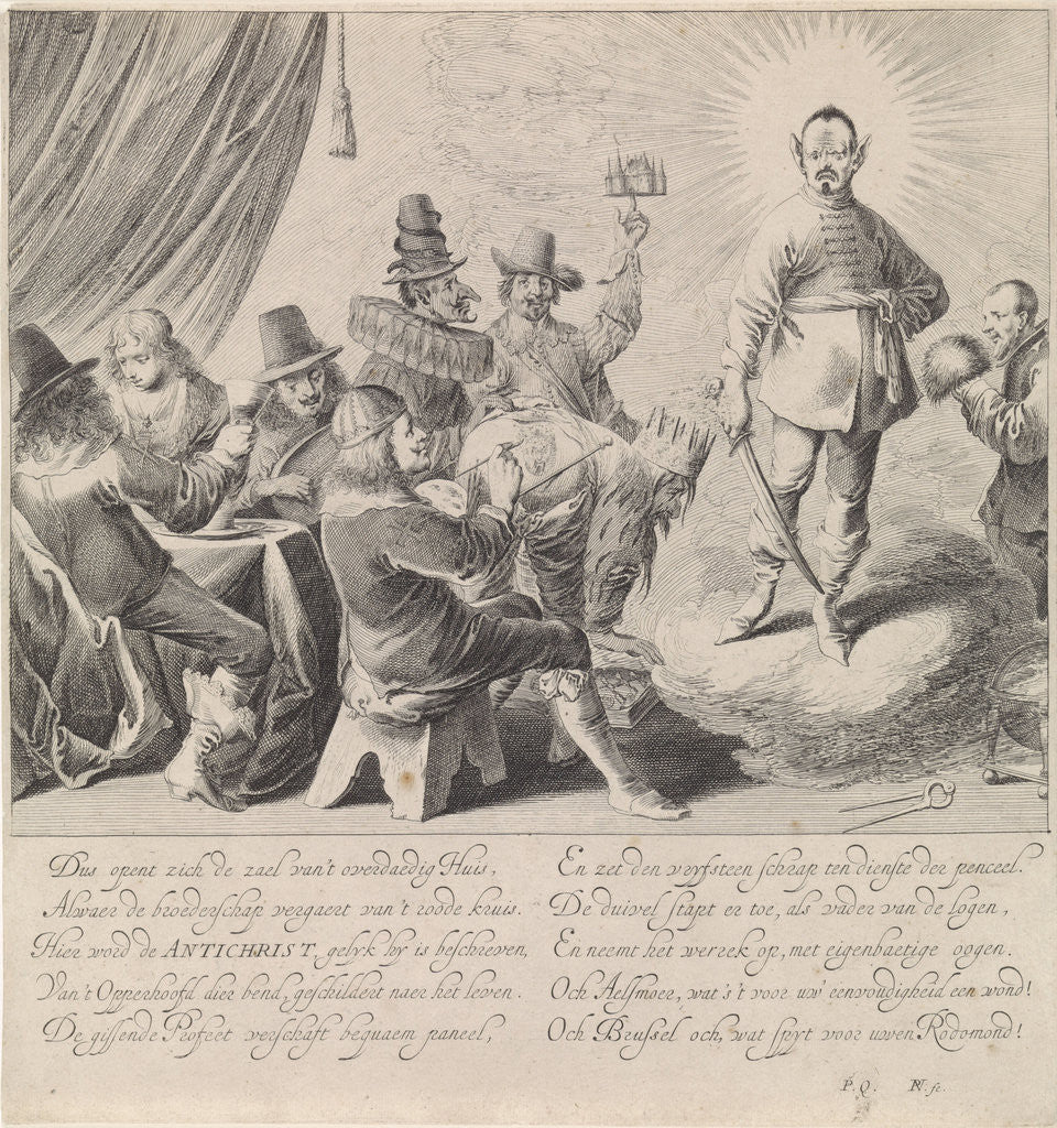 Detail of Painters colony in Rome or Brotherhood of the Red Cross by Pieter Nolpe