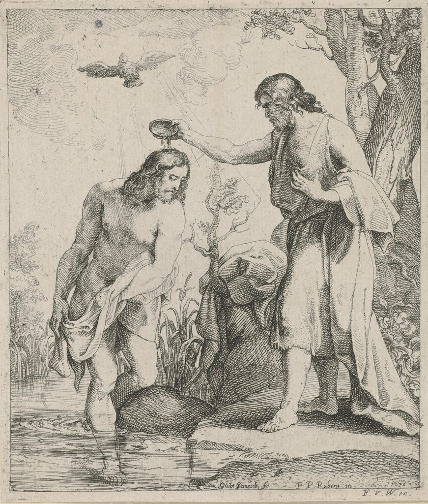 Detail of Baptism of Christ by Frans van den Wijngaerde