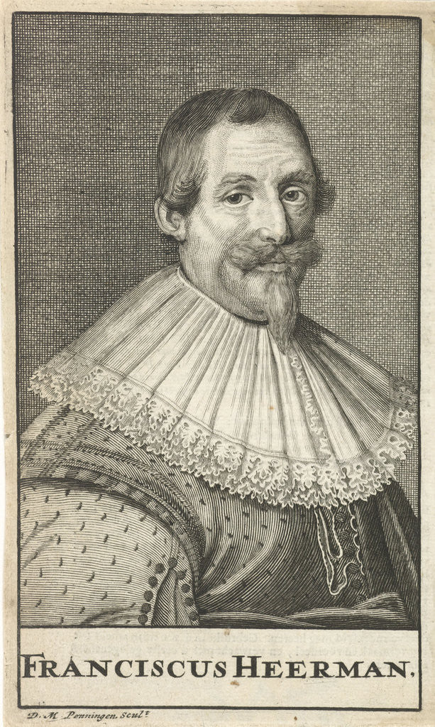 Detail of Portrait of the writer Franciscus Heerman by Jonas Suyderhoef