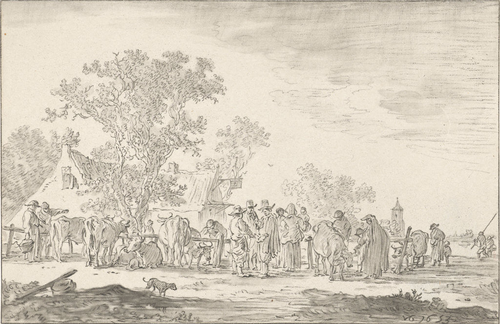 Detail of Cattle Market by Jan van Goyen