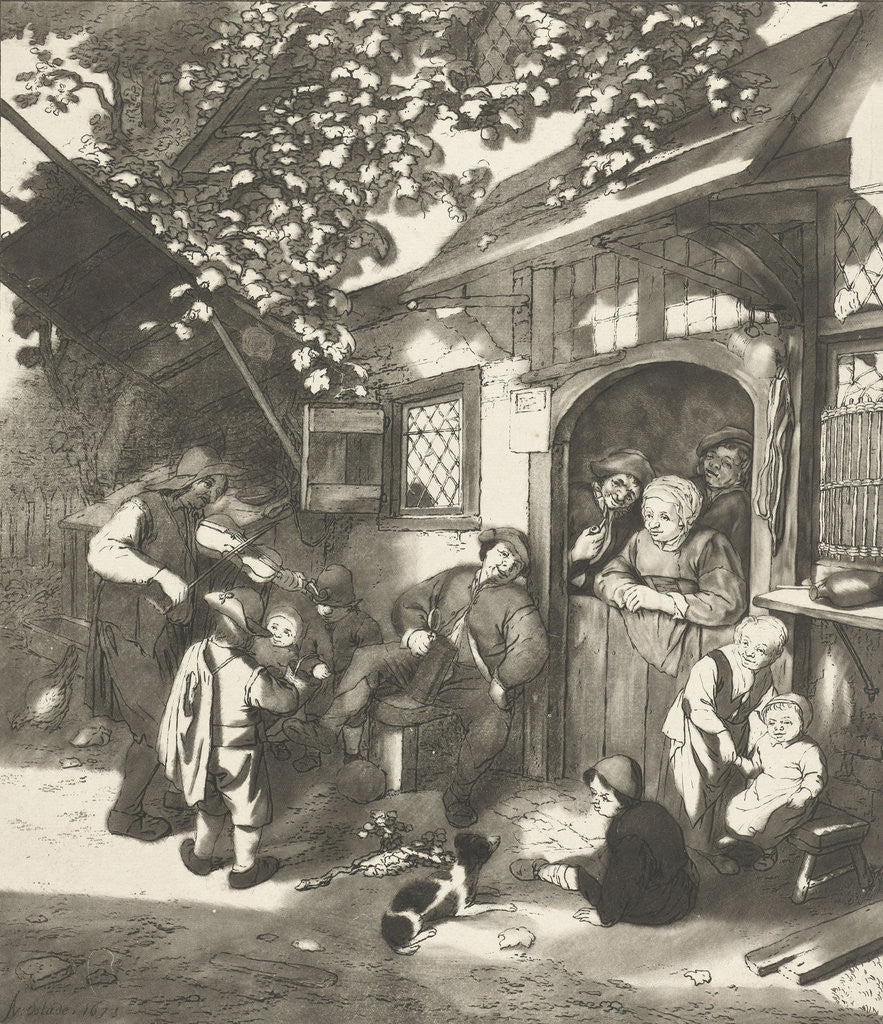 Detail of Violin Player for an inn by Cornelis Ploos van Amstel