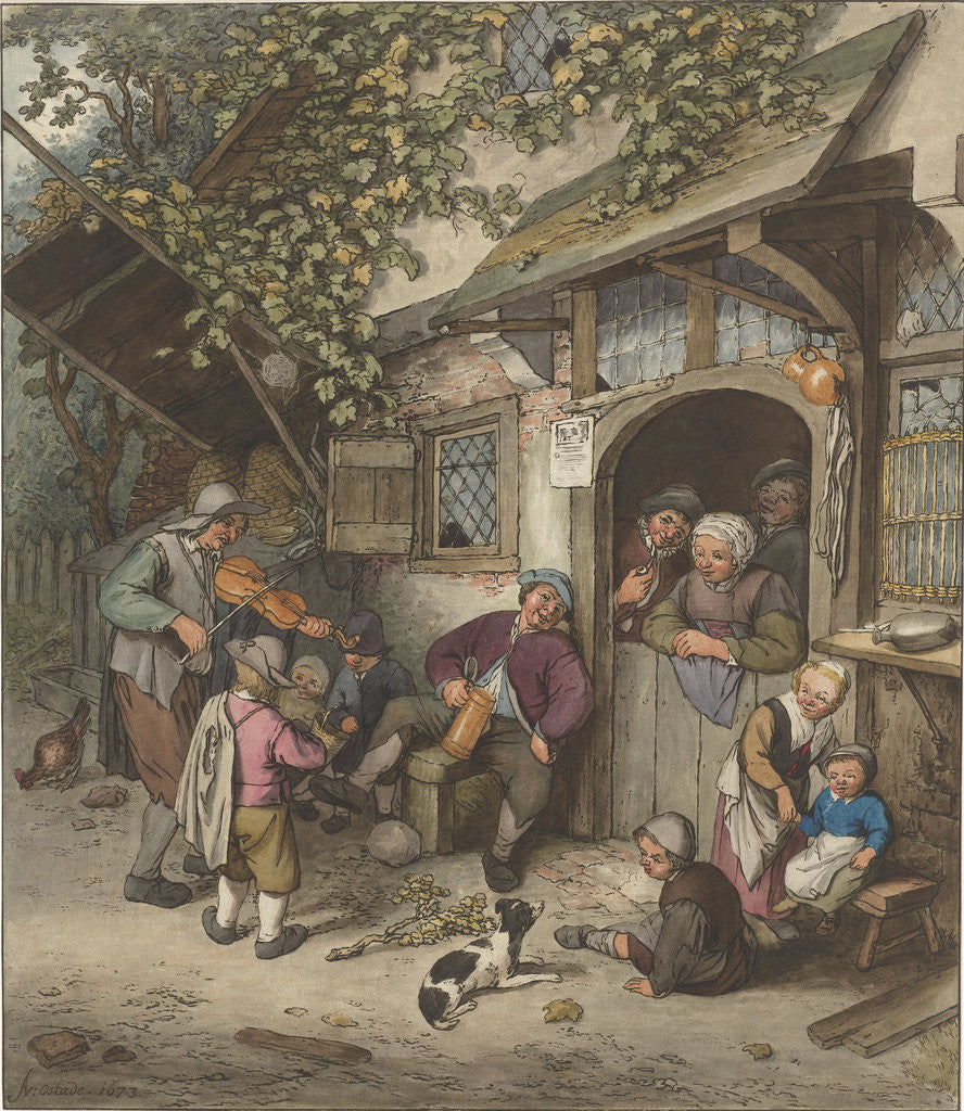 Detail of Violin Player for an inn by Cornelis Ploos van Amstel