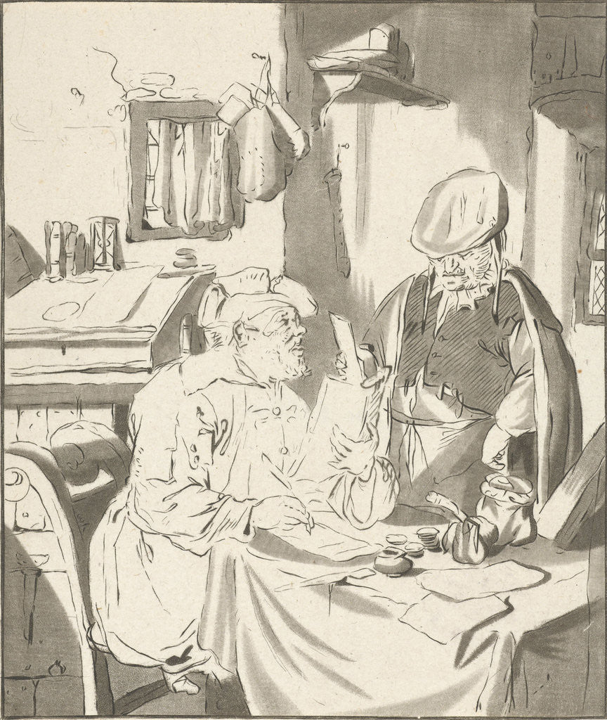 Detail of Writer of a letter by Jan Havicksz. Steen