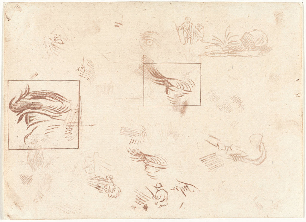 Detail of Study Sheet with two eye studies by Cornelis Ploos van Amstel