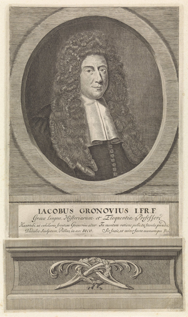 Detail of Portrait of Jacob Gronovius by Boudewijn van der Aa