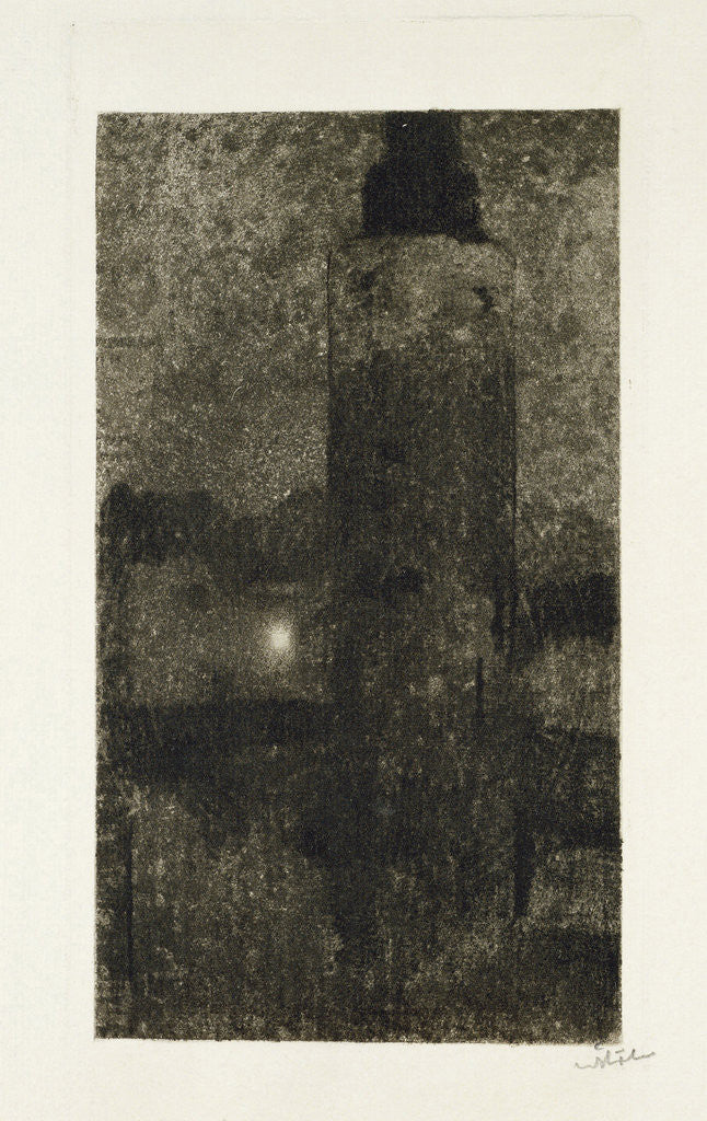 Detail of Montelbaanstoren at night by Willem Witsen