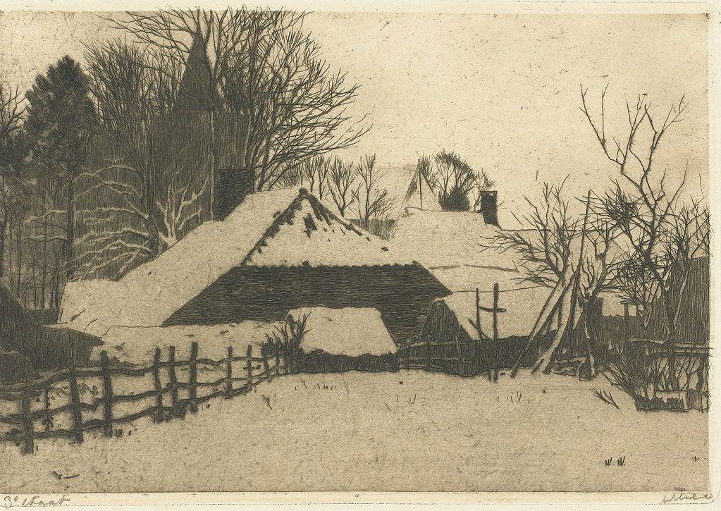 Detail of Winterevening Ede The Netherlands by Willem Witsen