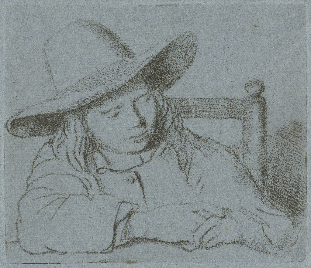 Detail of Sleeping boy with hat by Ernst Willem Jan Bagelaar