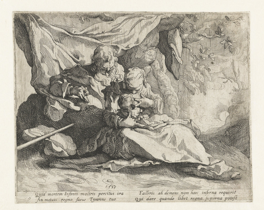Detail of Rest on the Flight into Egypt by Gerrit Pietersz. Sweelink