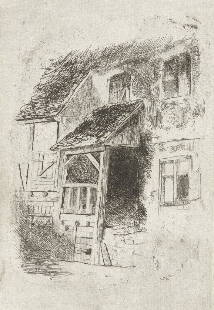 Detail of Facade of a house with a covered entrance by Jan Diederikus Kruseman