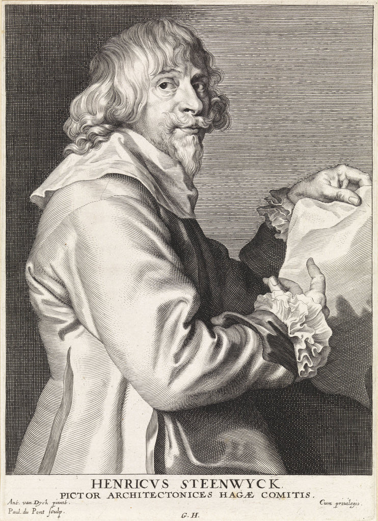 Detail of Portrait of the painter Hendrik van Steenwijck (II) by Gillis Hendricx
