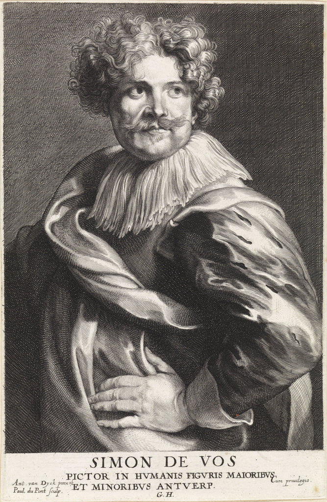 Detail of Portrait of the painter Simon de Vos by Gillis Hendricx