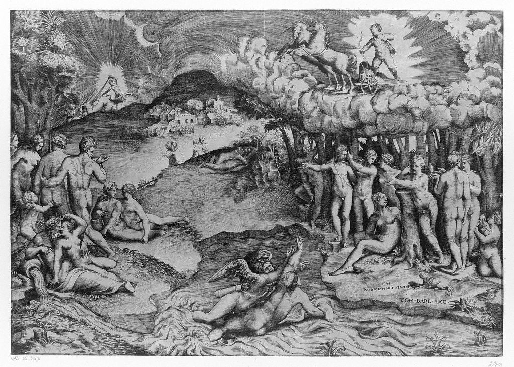 Detail of Triumph of Love by Giulio Bonasone