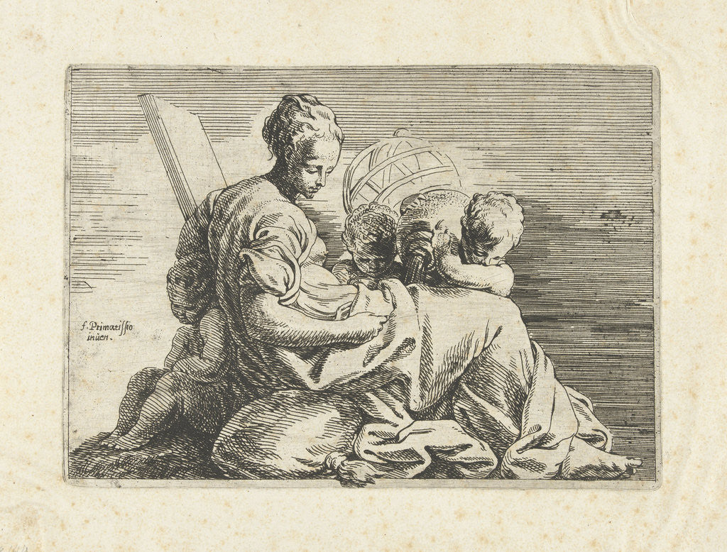 Detail of Seated woman with three children by Eloy Bonnejonne