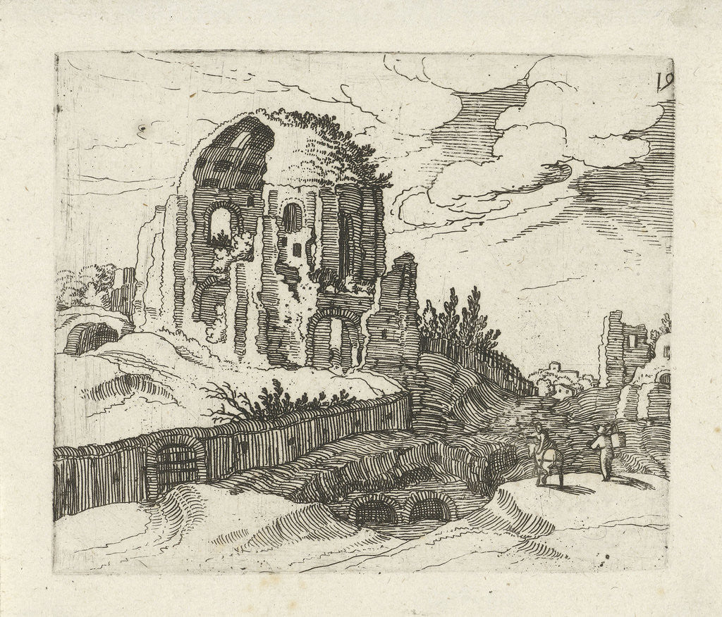 Detail of Nymphaeum in Rome Italy by Willem van Nieulandt II