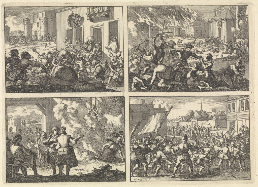 Detail of Riots in London: the home of William Laud is plundered and the Tower is stormed by the people to liberate prisoners by Anonymous