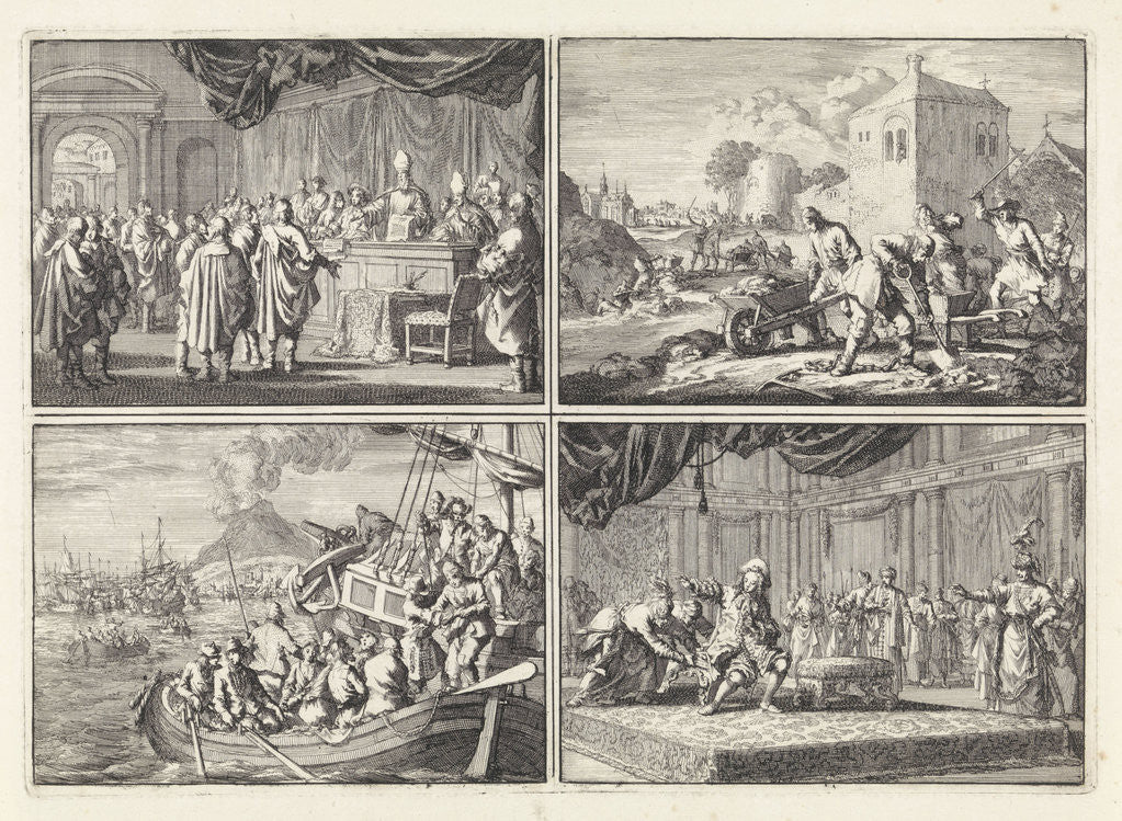 Detail of Reformed Church in Hungary for a court of bishops and other Romanists by Anonymous