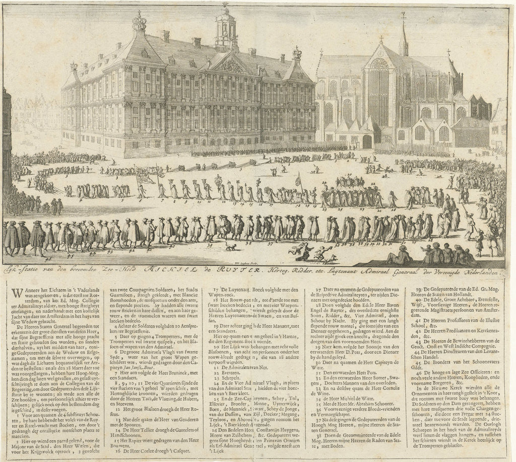 Detail of Funeral of Michiel de Ruyter by Jan Claesz ten Hoorn