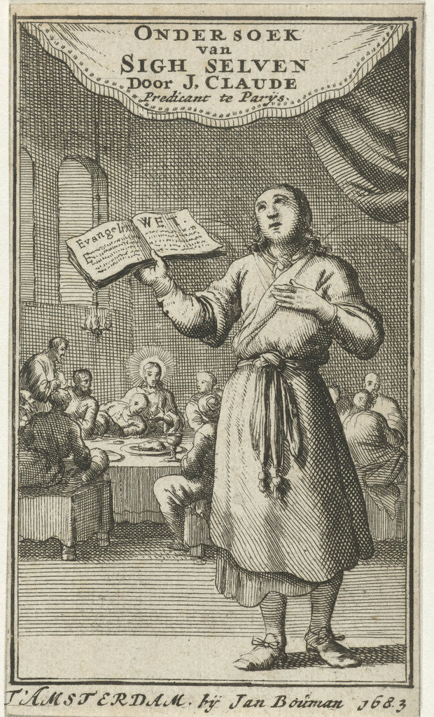 Detail of Standing man with opened book by Jan Bouman