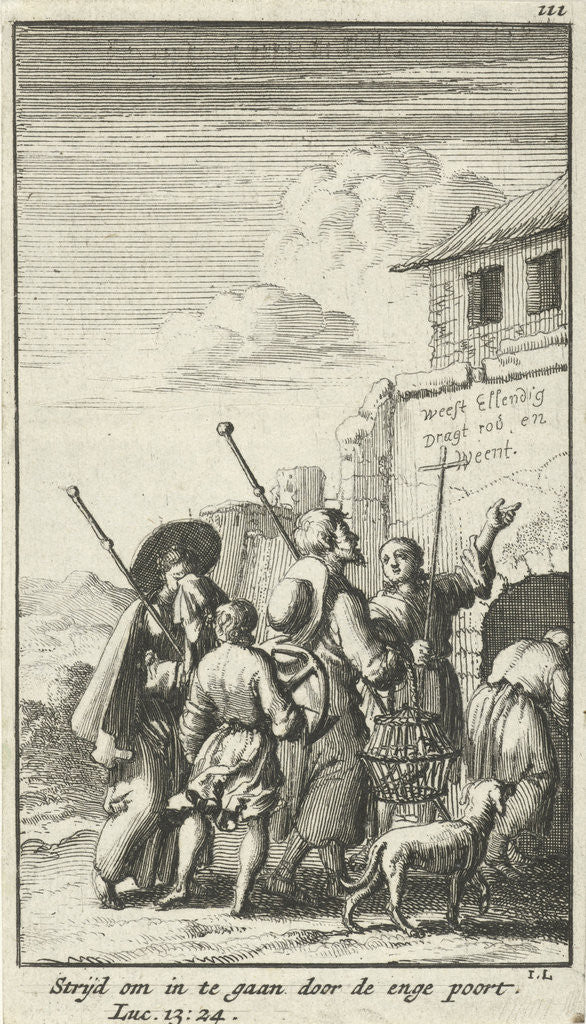 Detail of Five pilgrims for a gate by Jan Rieuwertsz.