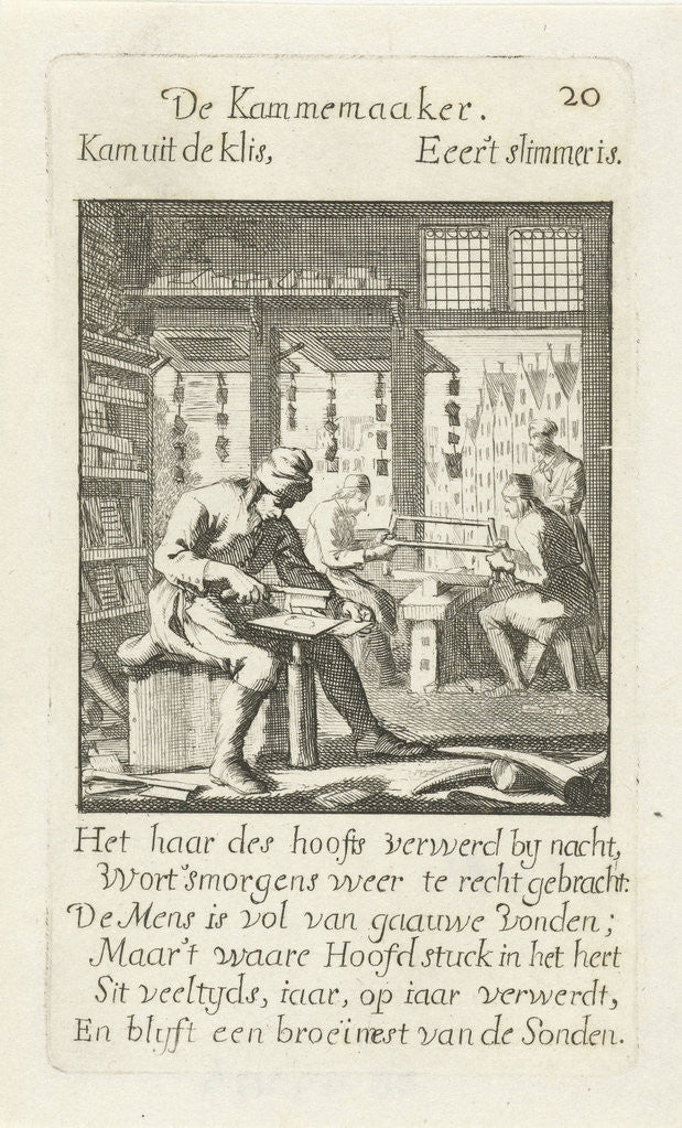 Detail of Combs Maker by Jan Luyken