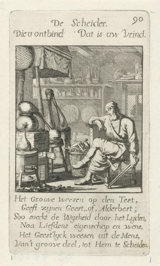 Detail of Alchemist by Jan Luyken