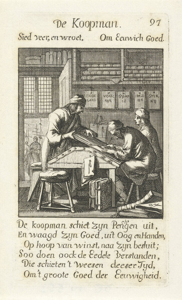 Detail of Merchant, Caspar Luyken by Jan Luyken