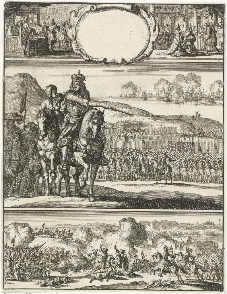 Detail of Four scenes from the life of William III by Jan Luyken