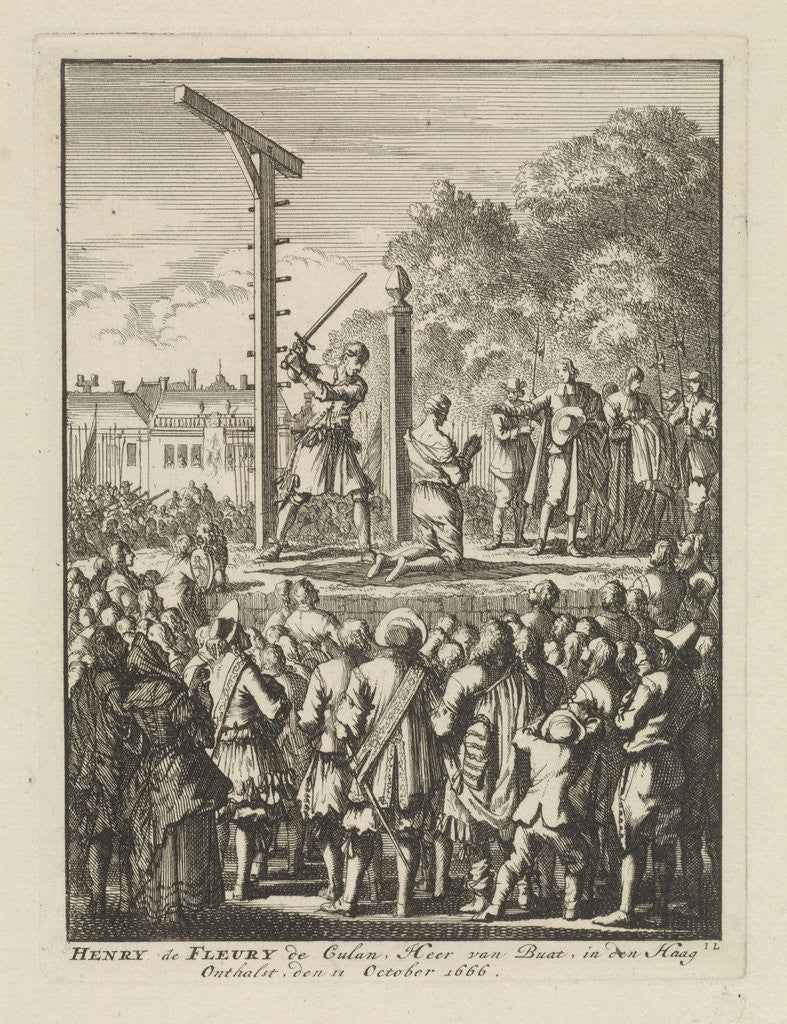 Detail of Beheading of Henri de Fleury de Coulan Buat in The Hague The Netherlands by Jan Luyken