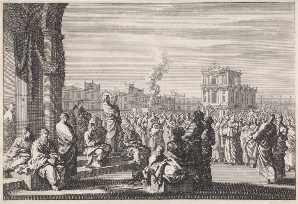 Detail of Sermon of Christ Temple by Pieter Mortier