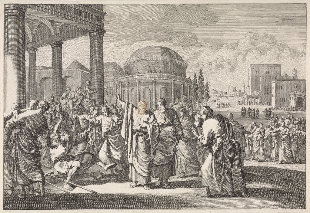 Detail of Paul heals a cripple at Lystra by Pieter Mortier