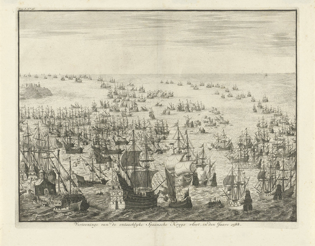 Detail of Sinking of the Spanish Armada by Zacharias Chatelain I
