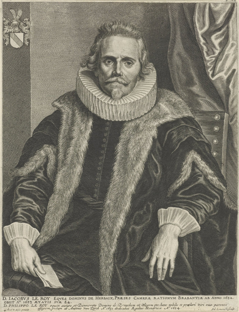 Detail of Portrait of Jacques Le Roy by Adriaen Lommelin