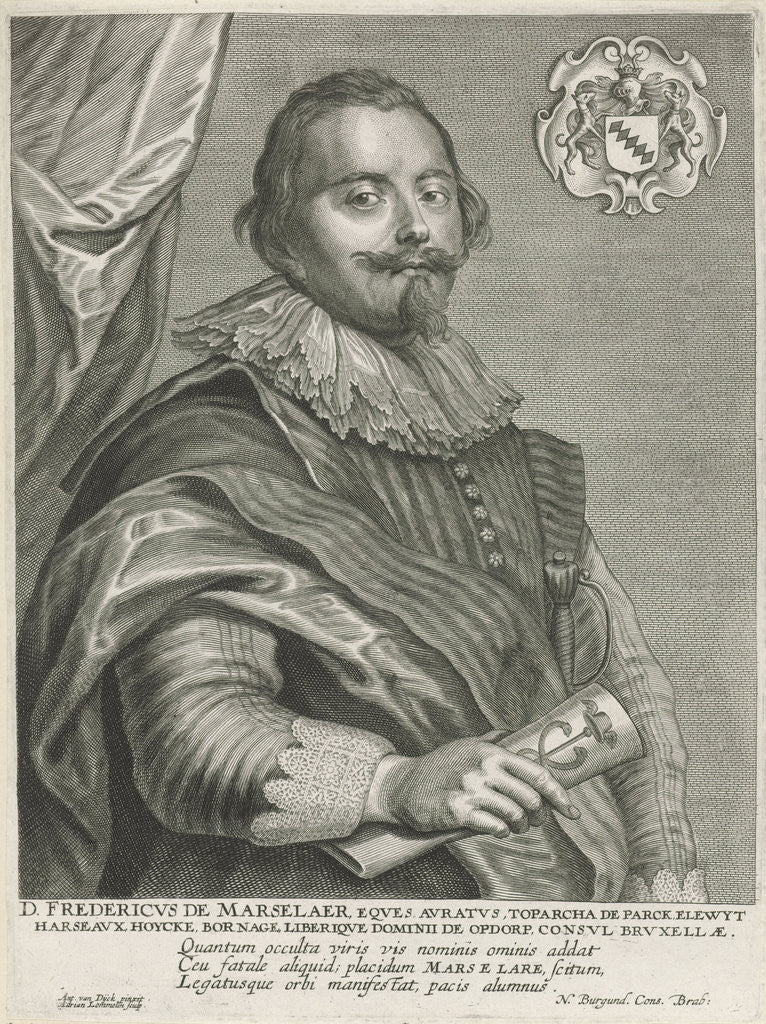 Detail of Portrait of Frederick de Mars Laer by Adriaen Lommelin
