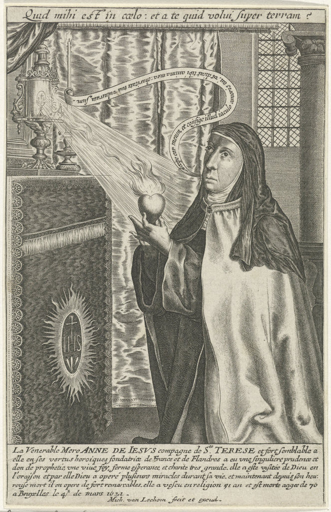Detail of Anna of Jesus by Michel van Lochom