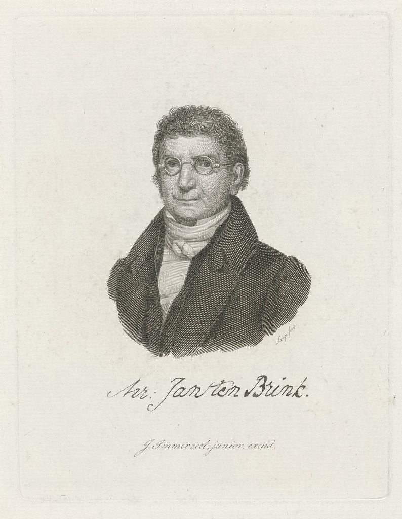 Detail of Portrait of Jan ten Brink by Johannes Immerzeel