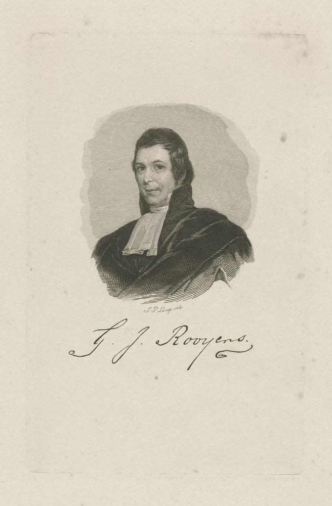Detail of Portrait of Gijsbertus Johannes Rooyens by Johannes Philippus Lange