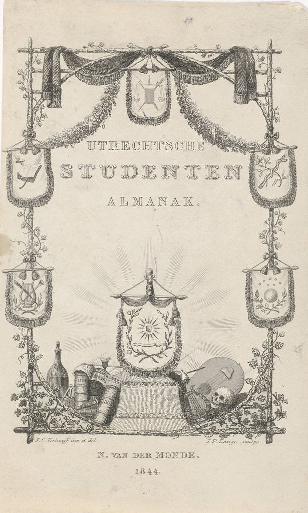 Detail of Composition of several banners by N. van der Monde