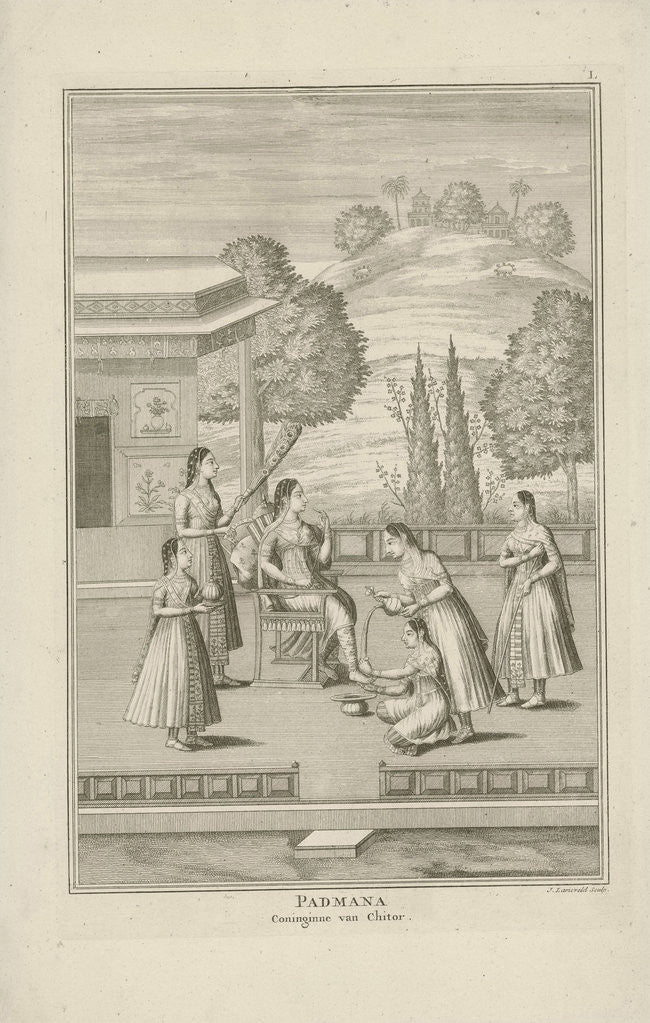 Detail of Rani Padmini surrounded by servants by Jan Lamsvelt