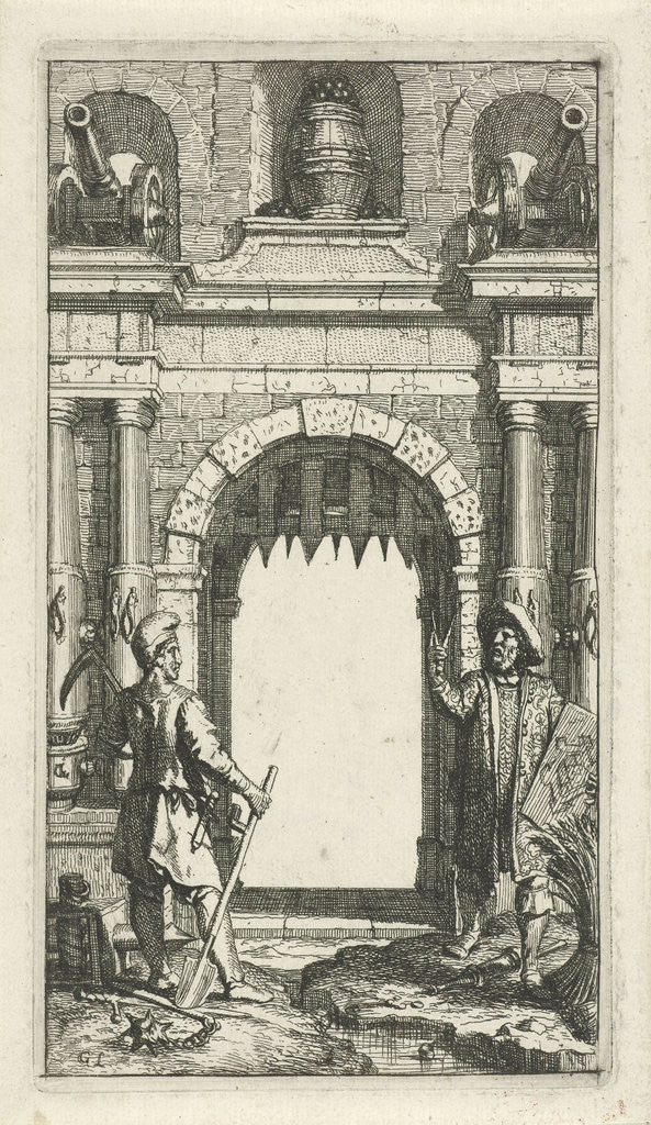 Detail of Two figures for a gate by Gerard de Lairesse