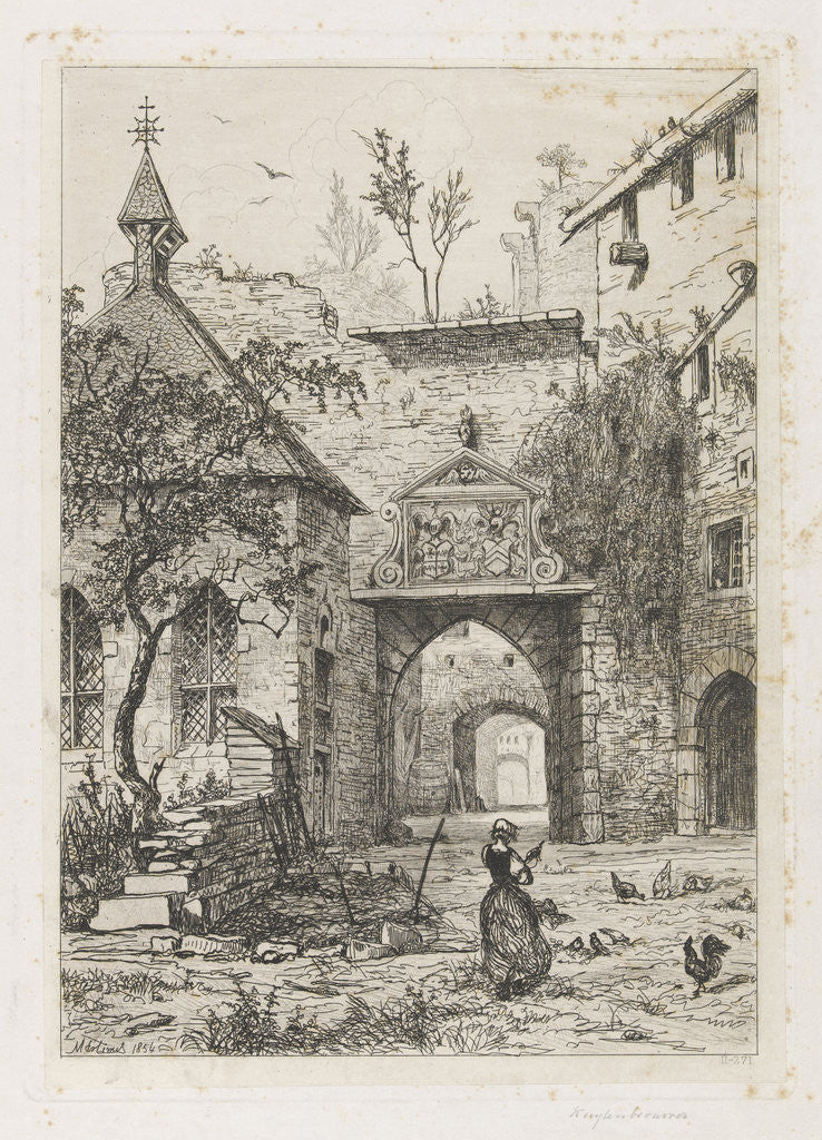 Detail of Entrance to the castle of Hollenfeltz by Martinus Antonius Kuytenbrouwer Jr