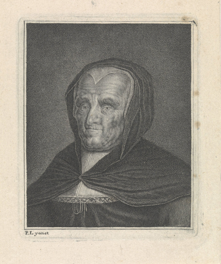 Detail of Old woman with headscarf by Pieter Lyonet